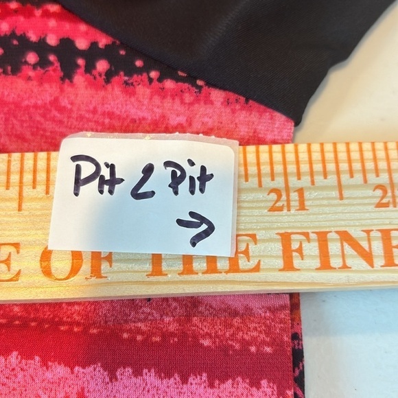 Kate & Mallory Women's oversized red black patchwork tunic artsy blouse size L - Picture 11 of 11